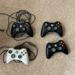 Classic Vintage Xbox controllers, set of four, great condition.